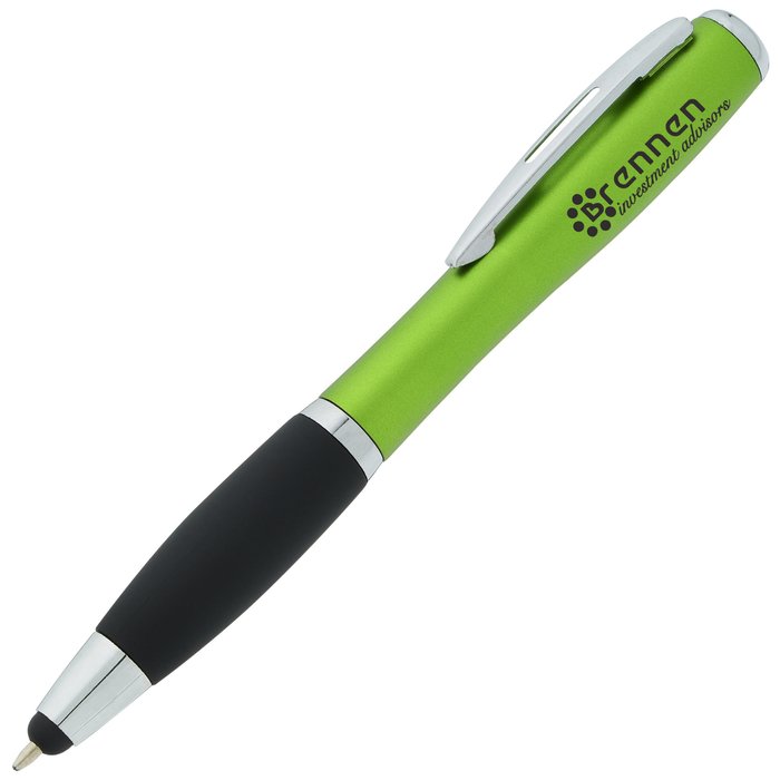 Custom Curvy Stylus Pen with Flashlight
